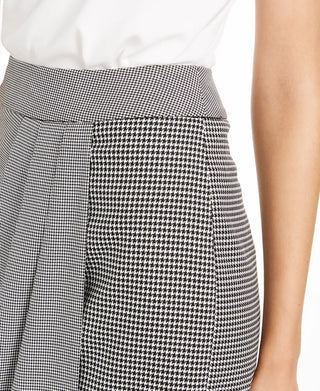 Calvin Klein Women's Houndstooth Pleated Skirt Gray Size 6