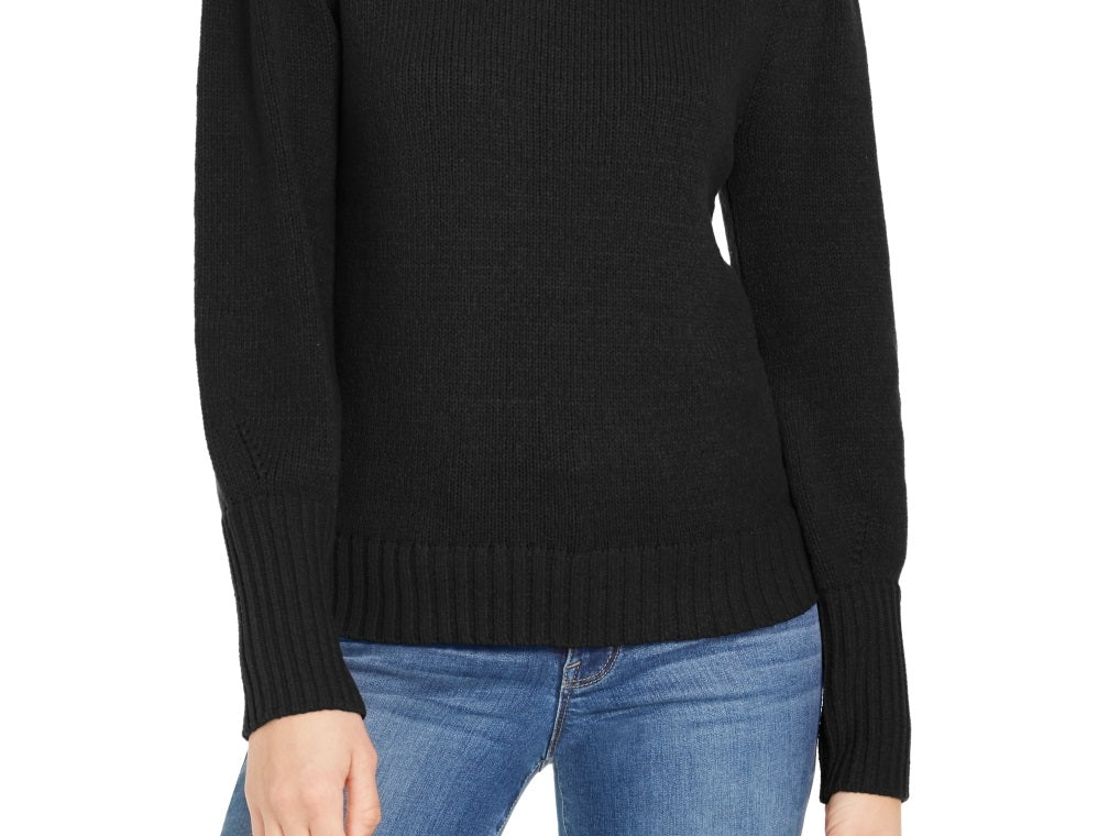 Style & Co Women's Puffy Sleeve Sweater Black Size Large