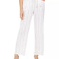 JM Collection Women's Striped Pull-On Pants  White Size X-Large