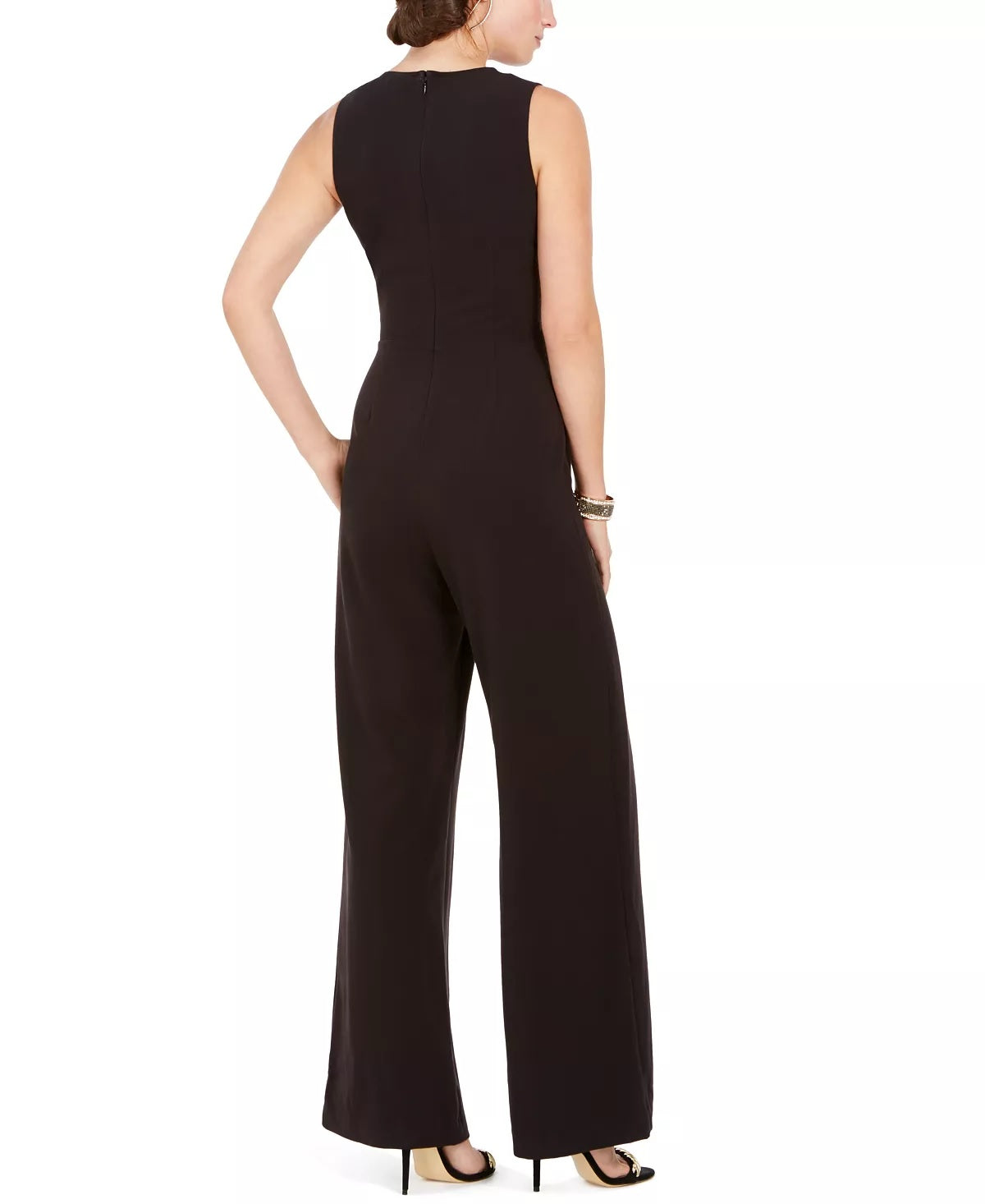 Vince Camuto Women’s D-Ring Belted Wrap Jumpsuit Black Black Size 8