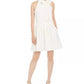 Vince Camuto Women's Bow-Neck Fit & Flare Dress White Size 14