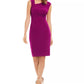 Vince Camuto Women's Asymmetrical Ruched Dress Bright Pink Size 16