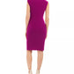 Vince Camuto Women's Asymmetrical Ruched Dress Bright Pink Size 16