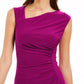 Vince Camuto Women's Asymmetrical Ruched Dress Bright Pink Size 16