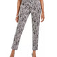 JM Collection Women's Printed Pull-On Pants  Black Size XX-Large