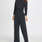 DKNY Women's Jersey Ruched Top Jumpsuit Black Size 12