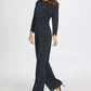 DKNY Women's Jersey Ruched Top Jumpsuit Black Size 12