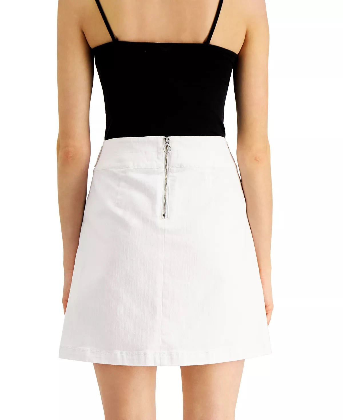 INC International Concepts Women's Mini Denim Sailor Skirt White Size 0