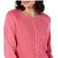 Karen Scott Women's Cable Knit Cardigan Pink Size Petite S