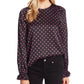 CeCe Women's Pop Dot Ruffle Sleeve Top Black Size Medium