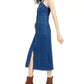 OAT Women's Fitted Denim Button Dress Blue Size 8