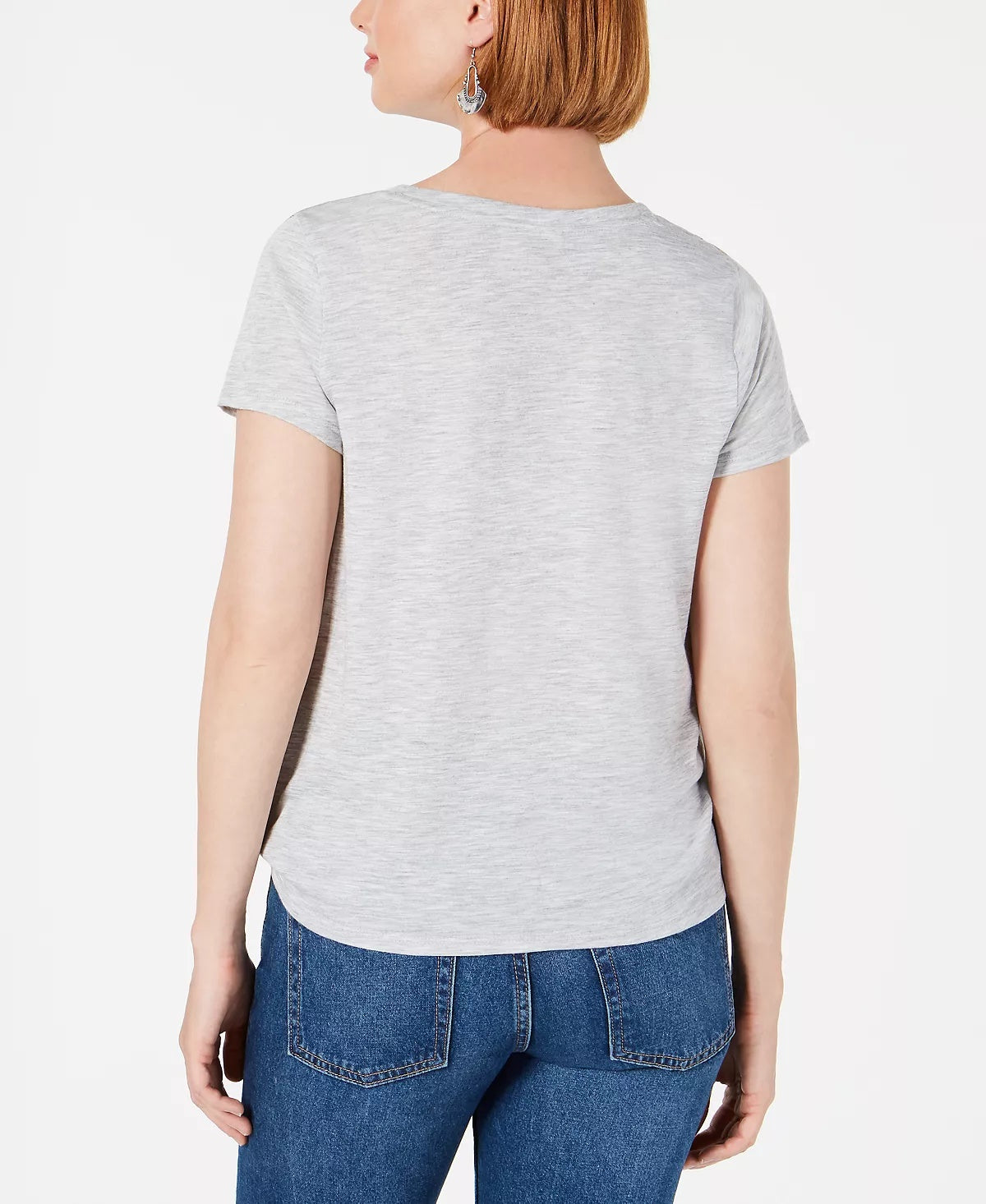 Style & Co Women's Petite Patch Side-Tie Top Natural Size PM