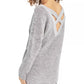 Bar III Women's Crisscross-Back Tunic Sweater Gray Size X-Small