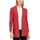 JM Collection Women's Petite Open-Front Cardigan Red Size PS