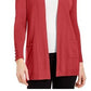 JM Collection Women's Petite Open-Front Cardigan Red Size PS
