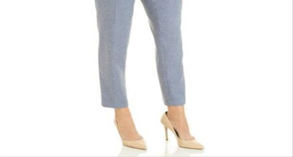 Anne Klein Women's Crop Heather Twill Pants Blue Size 14