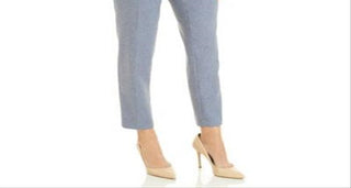 Anne Klein Women's Crop Heather Twill Pants Blue Size 14