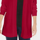 Karen Scott Women's Open Front Cardigan Red Size Petite Small