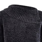 Karen Scott Women's Envelope Neck Chenille Sweater Grey Size Petite Medium