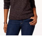 Karen Scott Women's Point Collar Marled Sweater Black Size Large