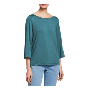 Eileen Fisher Women's Stretch Jersey High Low Top Blue Size Large