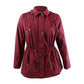 Charter Club Women's Plus Water-Resistant Utility Jacket Maroon Size 0X