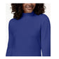 Karen Scott Women's Long Sleeve Moc -Neck Cotton Top Blue Size Petite S