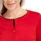 Karen Scott Women's Printed Long Sleeve Jewel NeckTop Red Size Petite Small