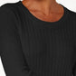 Karen Scott Women's Cotton Cable Knit Sweater Black Size PXL