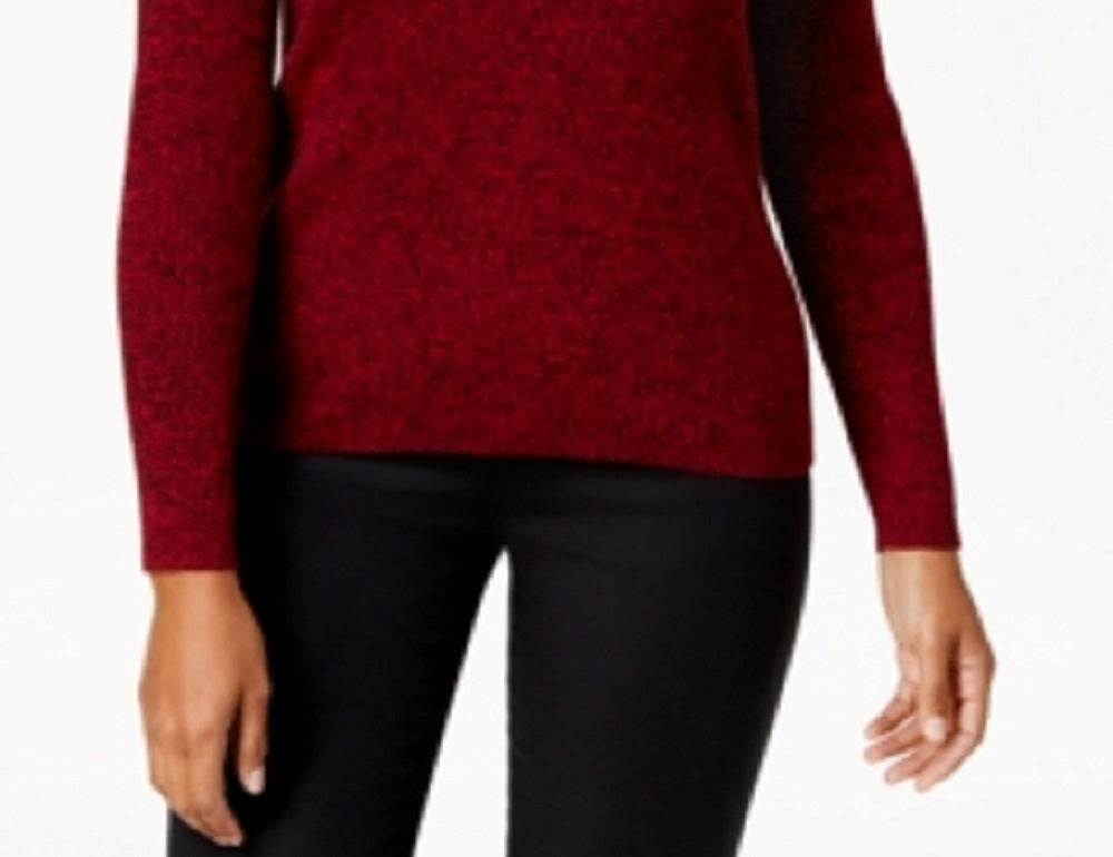 Karen Scott Women's Ribbed V Neck Sweater Red Size X-Small