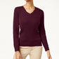 Karen Scott Women's Cotton Cable Knit Sweater Red Size Petite L