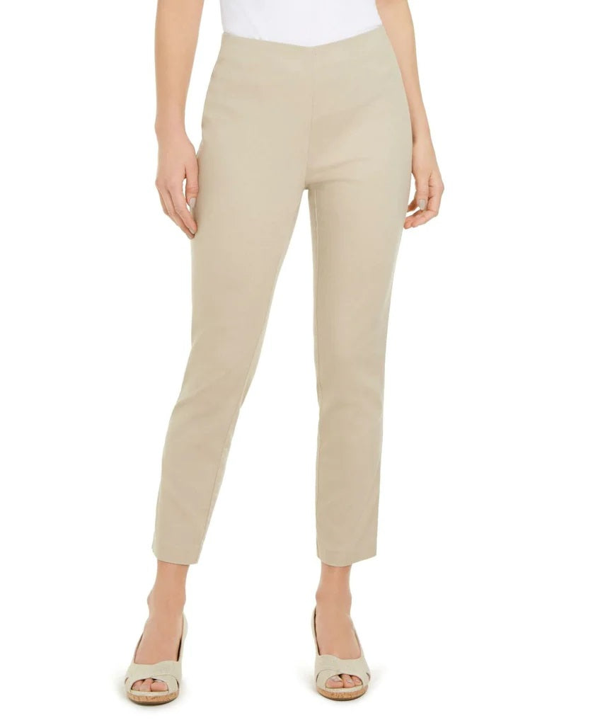 Charter Club Women's Chelsea Stretch Twill Pants Beige Size 12