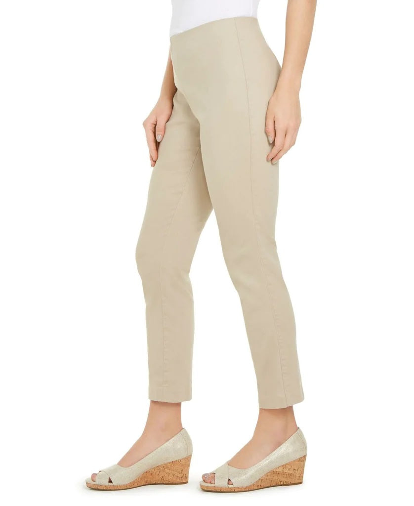 Charter Club Women's Chelsea Stretch Twill Pants Beige Size 12