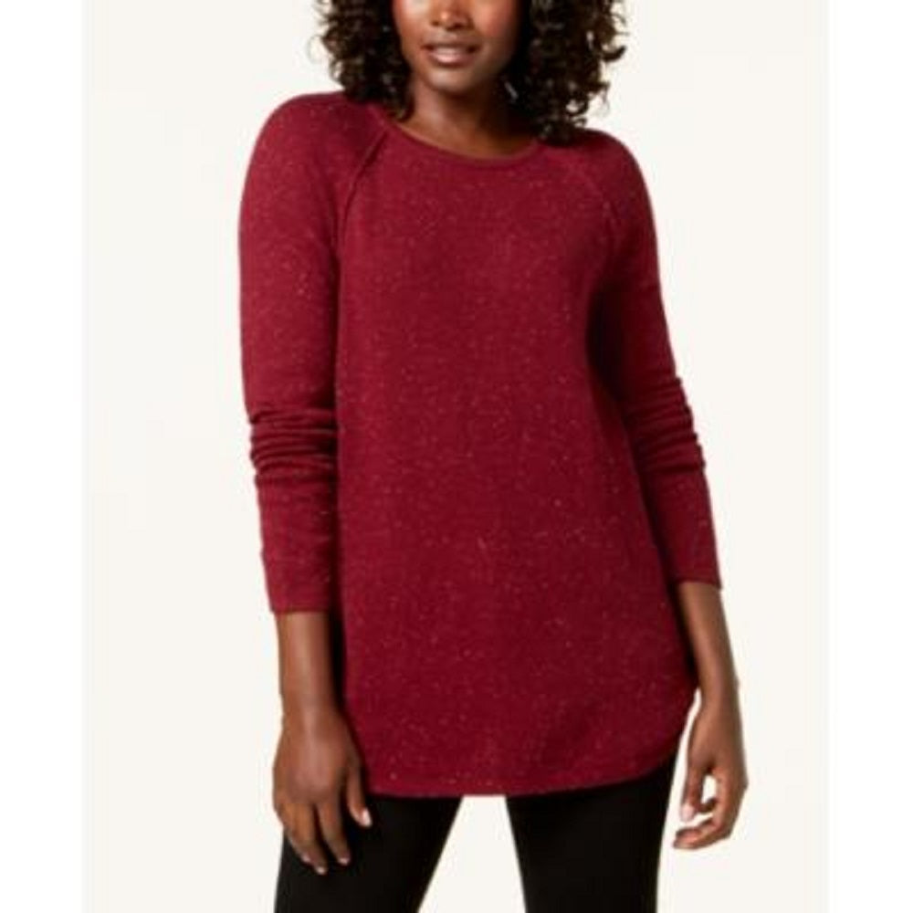 Karen Scott Women's Curved Hem Sweater Red Size X-Small