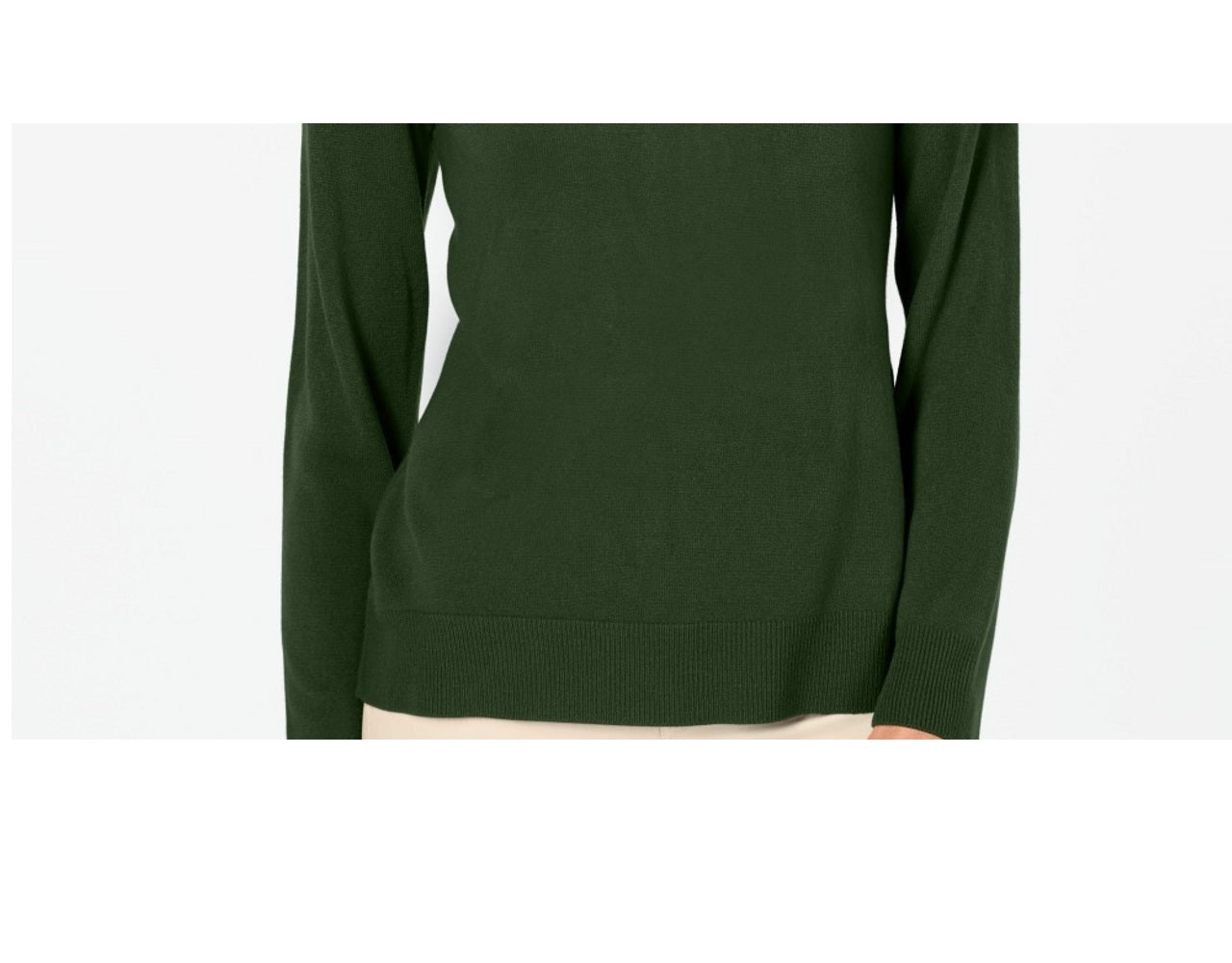 Karen Scott Women's Button Shoulder Sweater Green Size Petite S