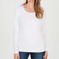 Karen Scott Women's Cotton Scoop Neck Top White Size Petite L