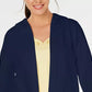 Karen Scott Women's Sport French Terry Open Front Hoodie Blue Size Large