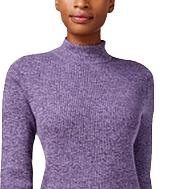 Karen Scott Women's Cotton Mock-Neck Sweater PurpleSize X-Small