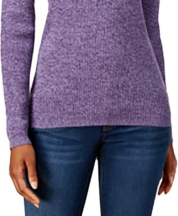 Karen Scott Women's Cotton Mock-Neck Sweater PurpleSize X-Small