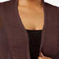 Alfani Women's Petite Mixed-Stitch Open-Front Cardigan Brown Size Medium