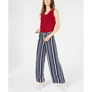 INC International Concepts Women's Petite Lace-Up Top -Red Size -PL