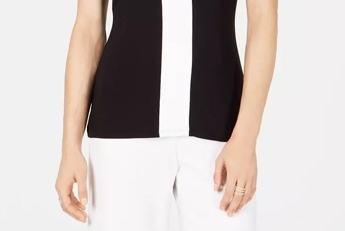 INC International Concepts Women's Petite Colorblocked Tank Top Black Size Petite Small