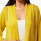 Alfani Women's Petite Mixed-Stitch Open-Front Cardigan Yellow  Size PXL