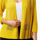 Alfani Women's Petite Mixed-Stitch Open-Front Cardigan Yellow  Size PXL