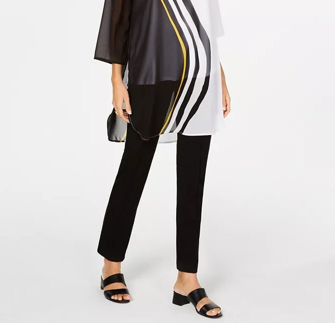 Alfani Women's Petite Printed Tunic Black Size Petite Small