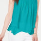 Style & Co Women's Lace-Trim Swing Top Turquoise Size X-Small