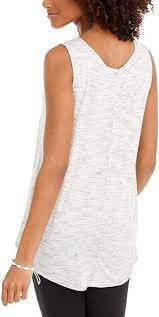 Style & Co Women's Spacedyed Tank-Tank Top White/black Size Medium