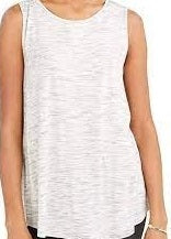 Style & Co Women's Spacedyed Tank-Tank Top White/black Size Medium