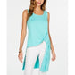 Alfani Women's Petite High-Low Tunic Top Turquoise Size PL