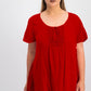 Style & Co Women's Crochet Handkerchief Hem Top Red Size -S